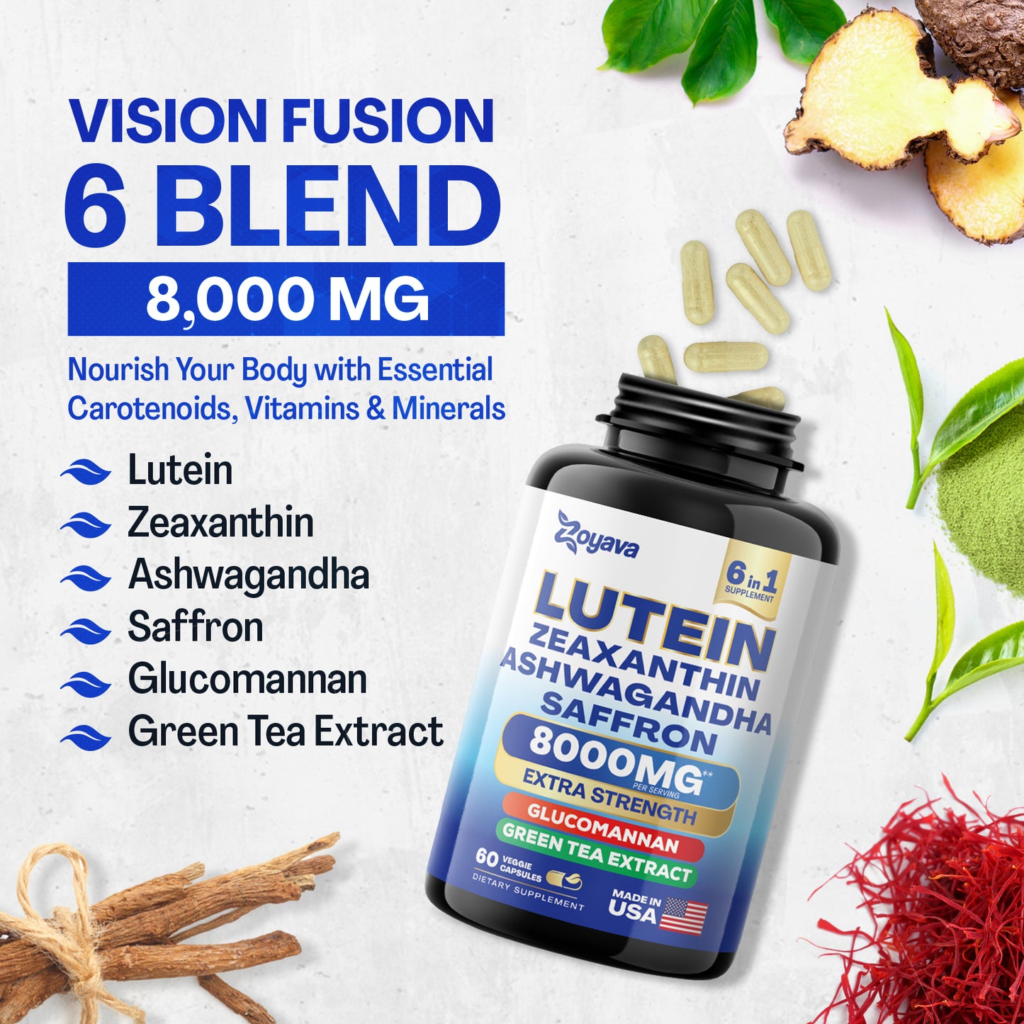 SightShield Advanced Lutein and Zeaxanthin Supplements - 8000 MG Power Blend