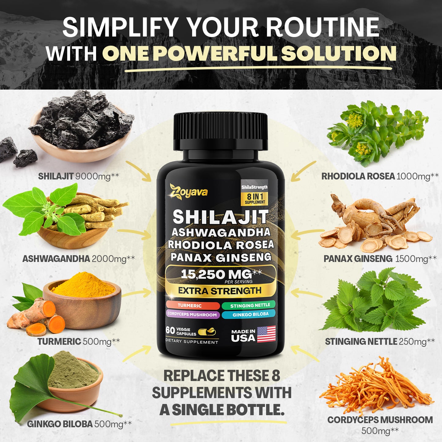 Vitality Boost Duo: Sea Moss 16-in-1 Magic Moss 180 Caps & Shilajit Power ShilaStrength Blend - Energize Your Life!