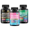 Vitality & Radiance Trio: Sea Moss Magic, Shilajit Power, & Cosmic Collagen Complex